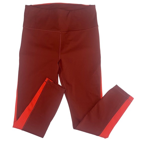 ATHLETA Ultimate Colorblock 7/8 Tight Legging Red Orange Perforated Size Small - Picture 1 of 10